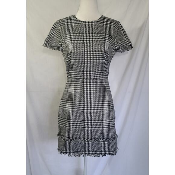 Lovers + Friends Houndstooth Black White Zander Mini Dress Small - Picture 3 of 7